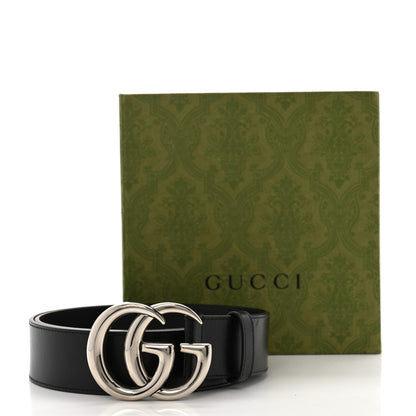 Gucci Plutone Calfskin Palladium Double G 40mm Belt 100 40 Black 6 of 6