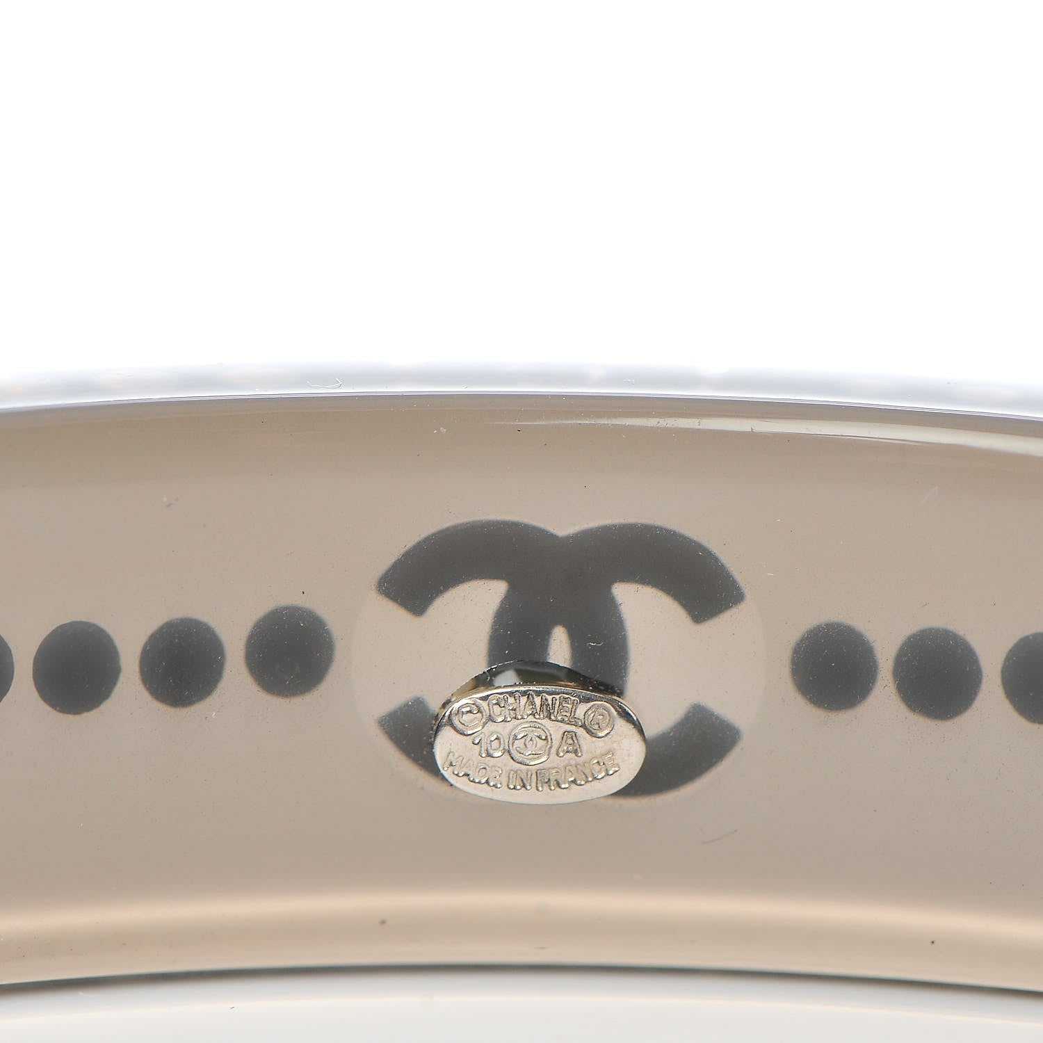 Chanel Resin Crystal CC Bangle Black 4 of 5
