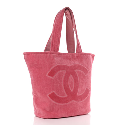 Chanel Terry Cotton CC Beach Tote Towel Set Pink 4 of 10