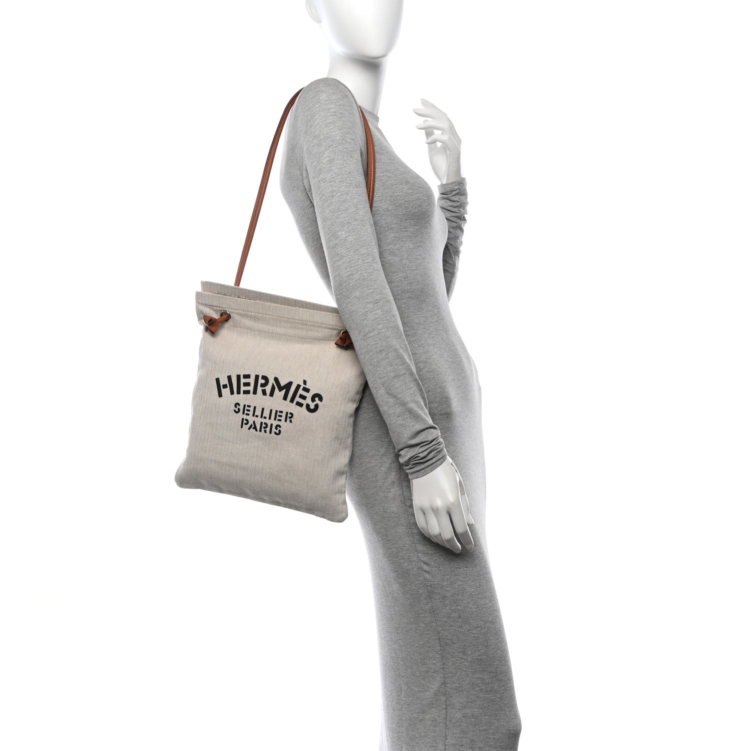 Hermes Canvas Swift Aline Grooming Bag Gold 2 of 10