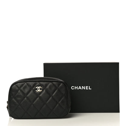 Chanel Caviar Quilted Small Curvy Pouch Cosmetic Case Black 11 of 11