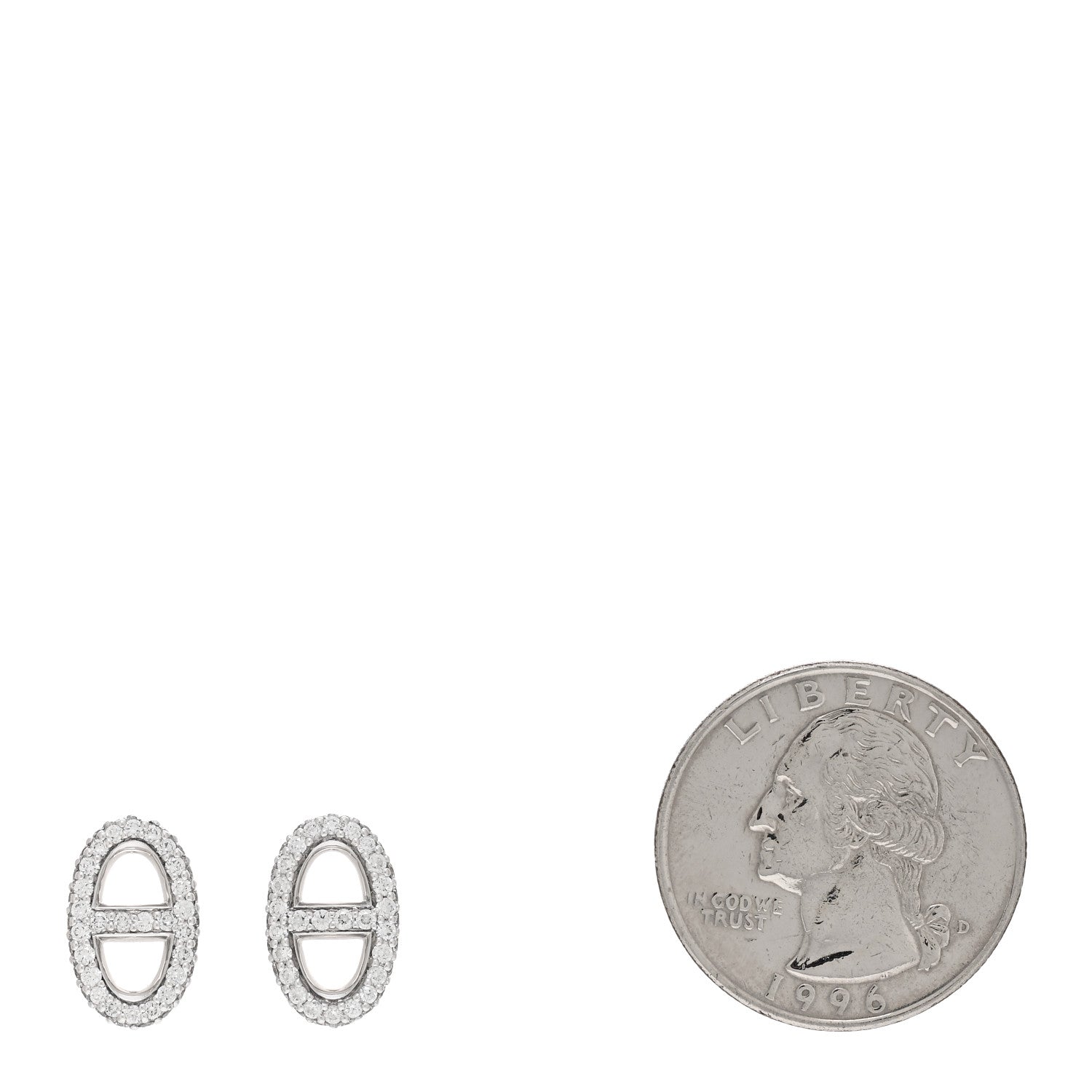 Hermes 18K White Gold Diamond New Farandole Earrings 2 of 5