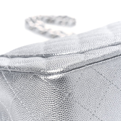 Chanel Metallic Caviar Quilted Mini Top Handle Rectangular Flap Silver 9 of 12