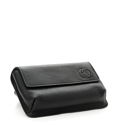 Gucci Pebbled Calfskin Soho Flap Belt Bag Black 4 of 11
