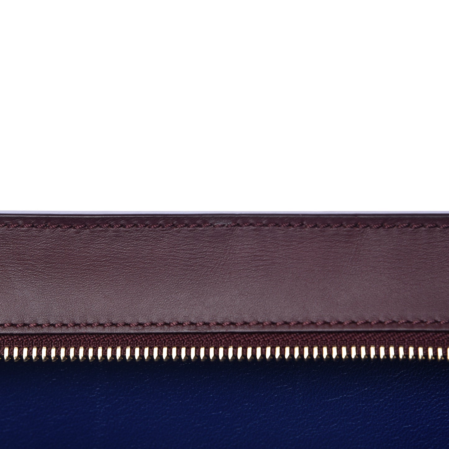 Smooth Calfskin Suede Medium Bi-Color Trapeze Burgundy