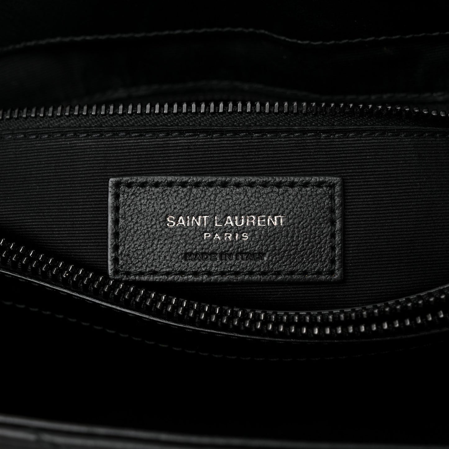 Calfskin Y Quilted Monogram Monochrome Large Loulou Chain Satchel Black