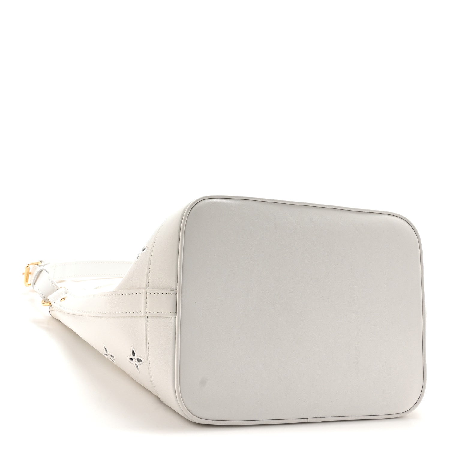 Louis Vuitton Calfskin Monogram Cutout Petit Noe White 4 of 9