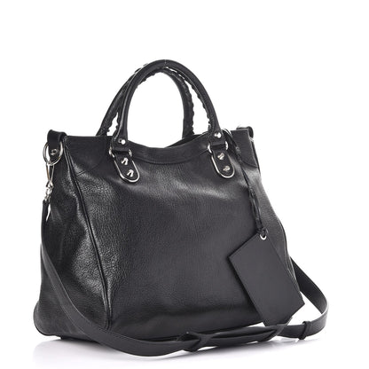 Balenciaga Chevre Silver Metallic Edge Hardware Velo Black 4 of 8