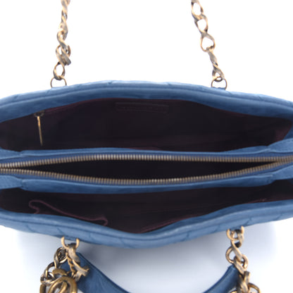 Chanel Iridescent Calfskin Chevron Quilted Surpique Tote Dark Blue 5 of 11