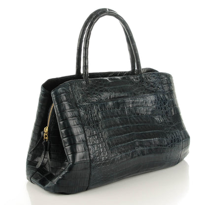 Nancy Gonzalez Crocodile Top Handle Tote Dark Blue 3 of 16