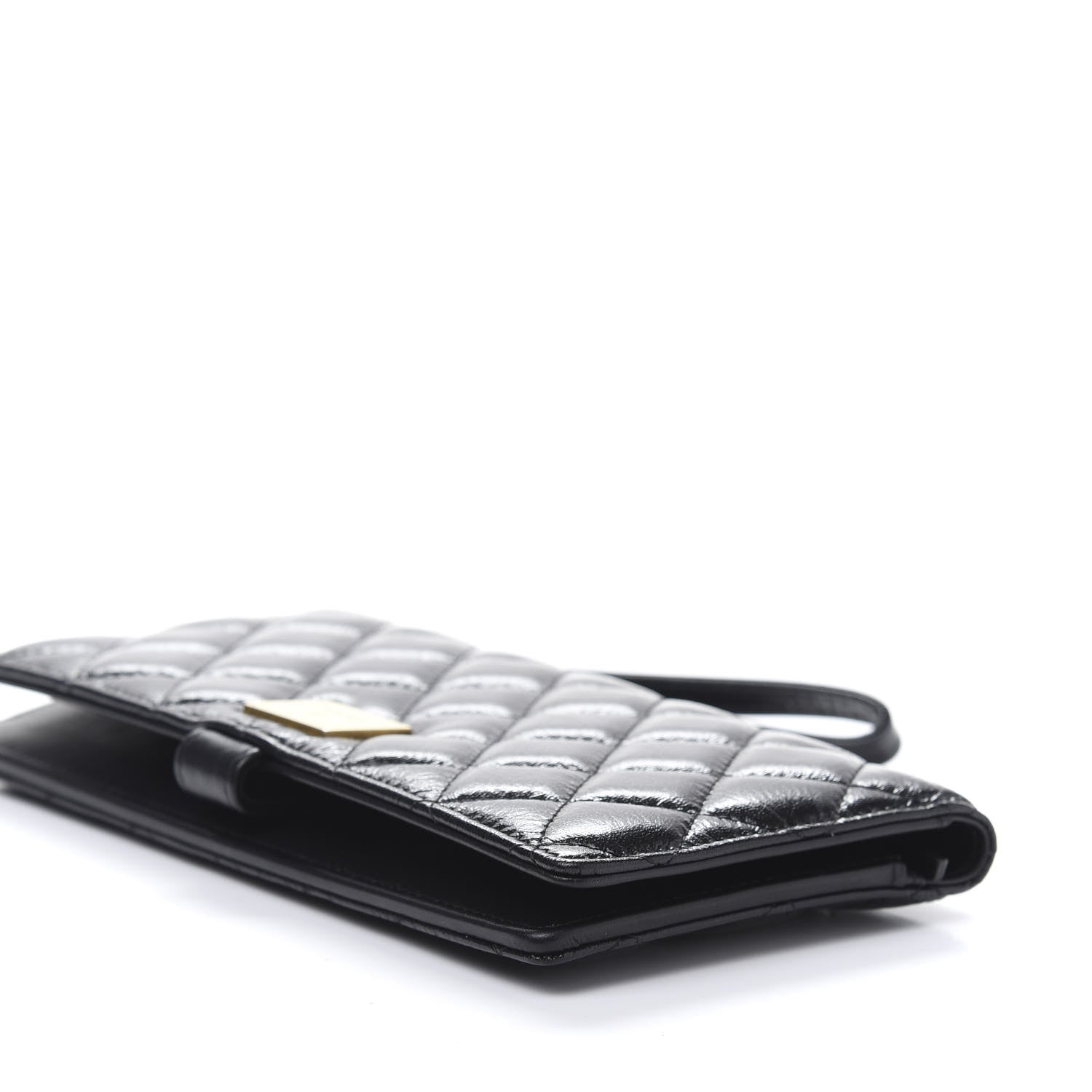 Chanel Glazed Calfskin Quilted Long Wallet With Handle Black 7 of 13