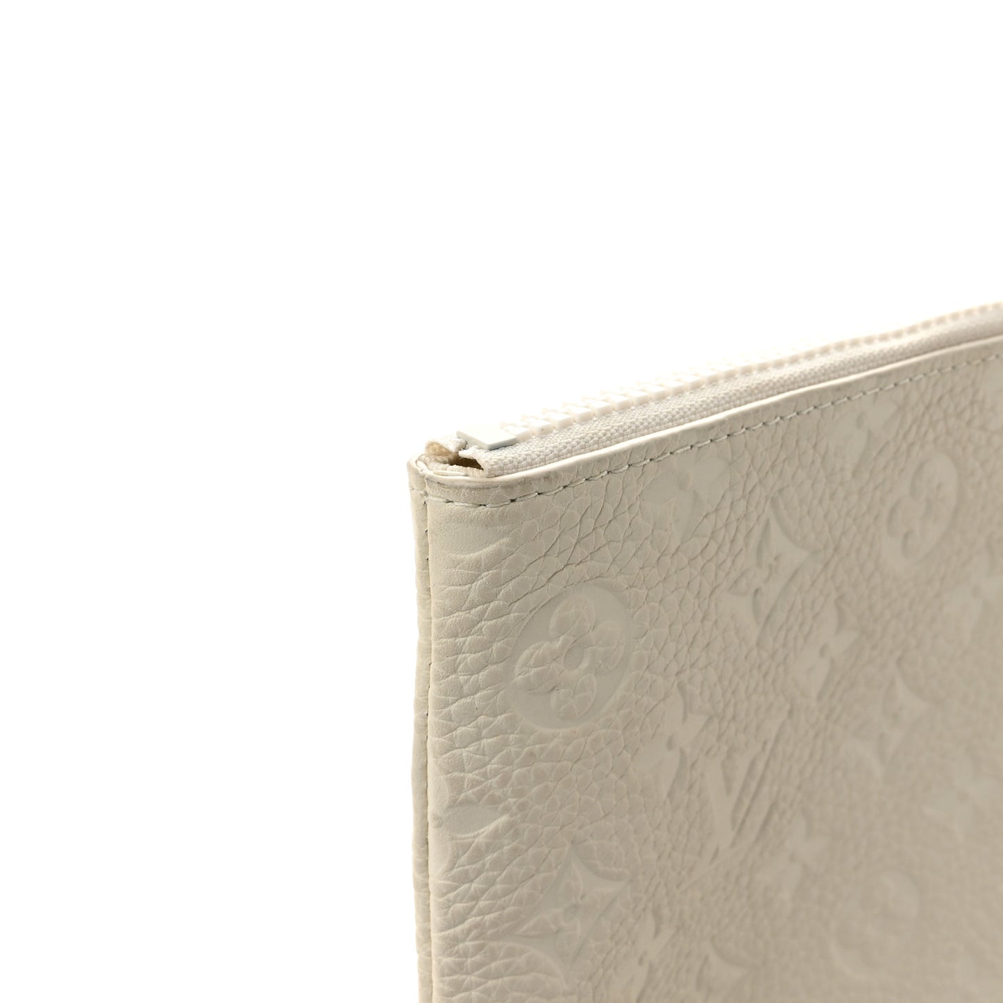 Taurillon Monogram Solar Ray A4 Pouch White