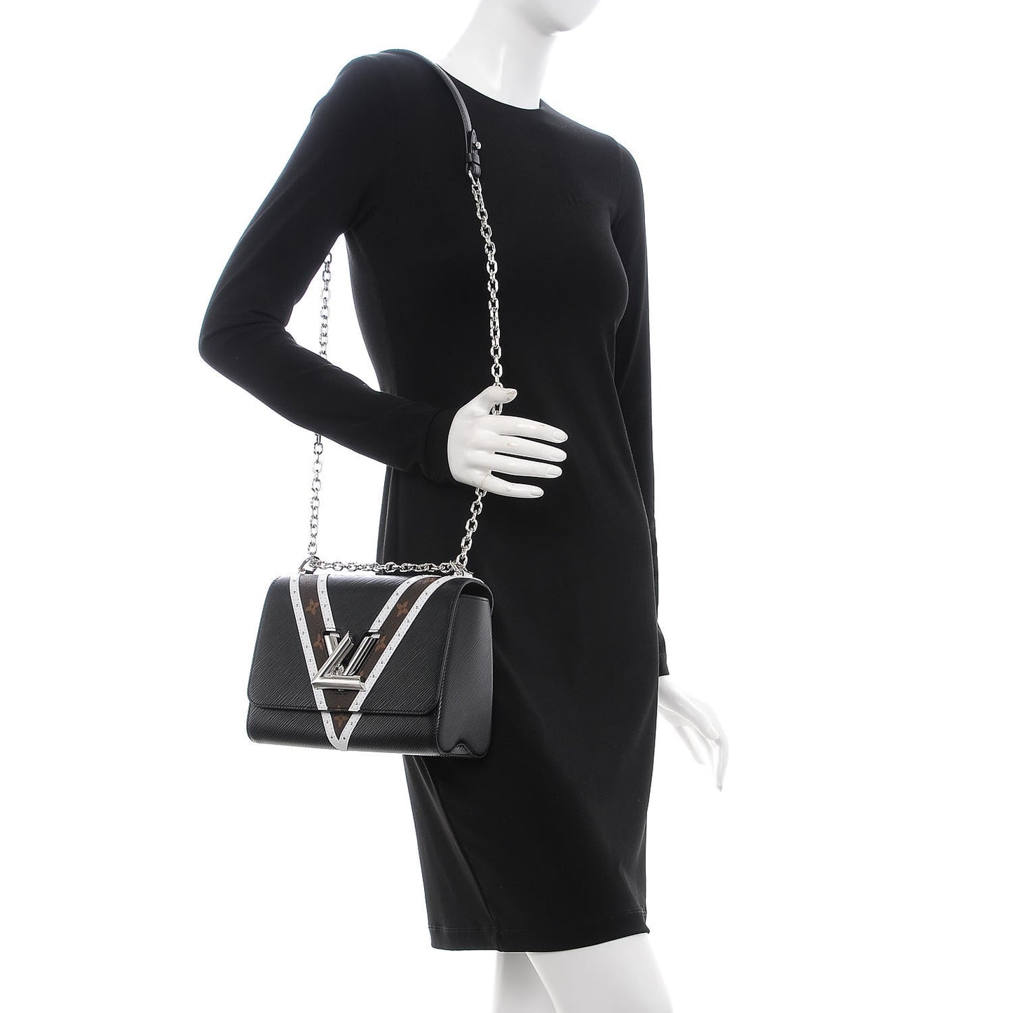 Epi Monogram Twist Shoulder Bag MM Black