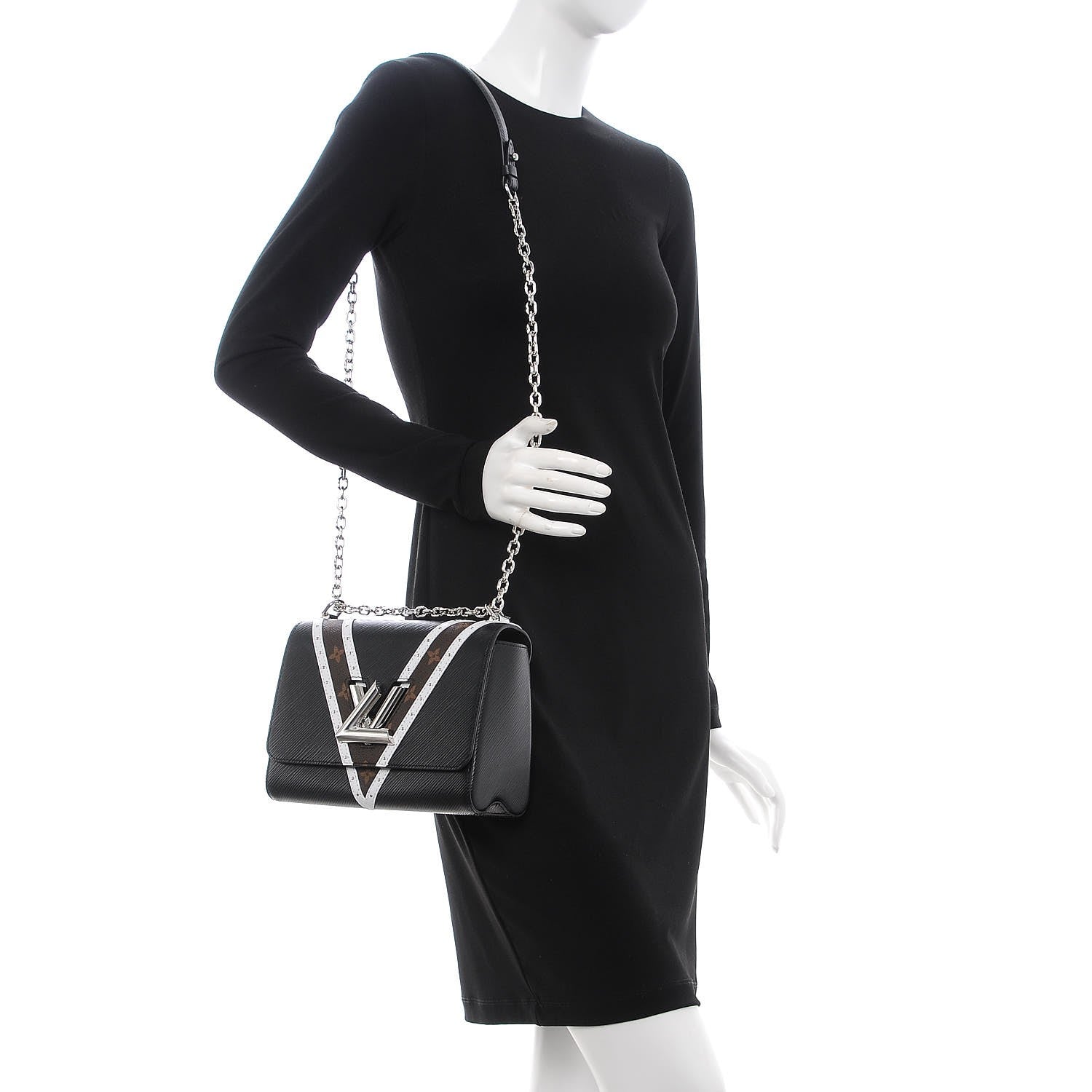 Louis Vuitton Epi Monogram Twist Shoulder Bag MM Black 2 of 7