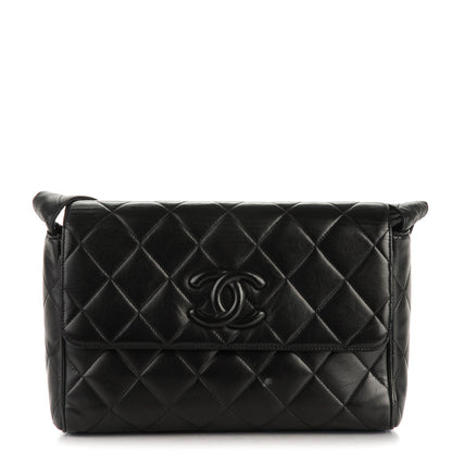Chanel Lambskin Quilted CC Flap Shoulder Bag Black 1 of 9