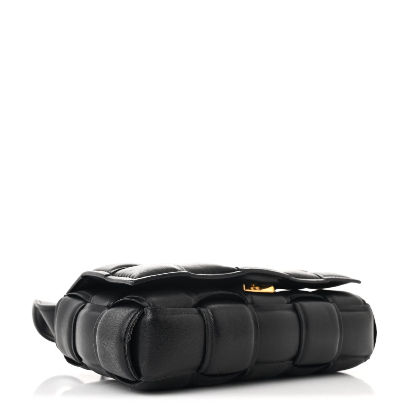 Nappa Maxi Intreccio Small Padded Cassette Crossbody Bag Black