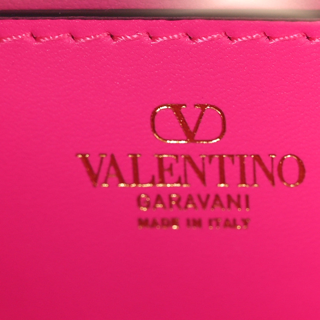 Valentino Garavani Smooth Calfskin Enamel Tonal Rockstud23 Shoulder Bag Pink PP 6 of 9