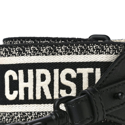 Christian Dior Canvas Embroidered Shoulder Strap Black 5 of 12