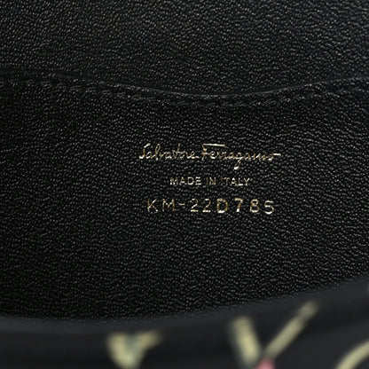 Salvatore Ferragamo Calfskin Floral Print Clutch Black Multicolor 5 of 7
