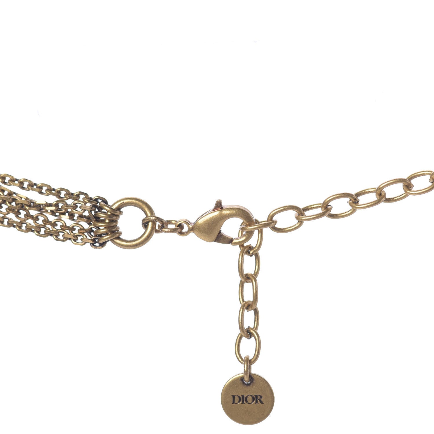 Christian Dior Metal Crystal J'Adior Choker Necklace Aged Gold 3 of 4