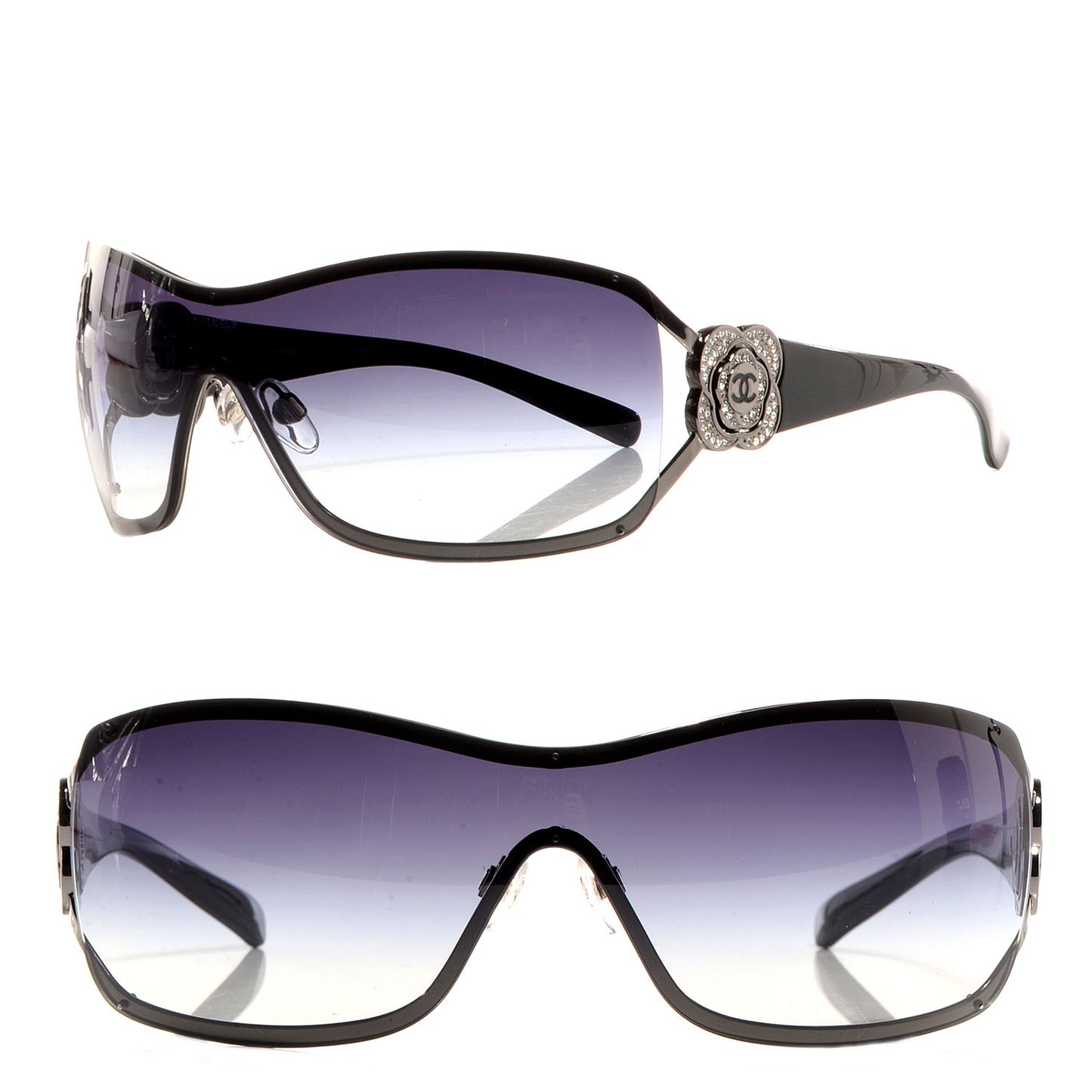 Swarovski Crystal Camellia CC Sunglasses 4164-B Black