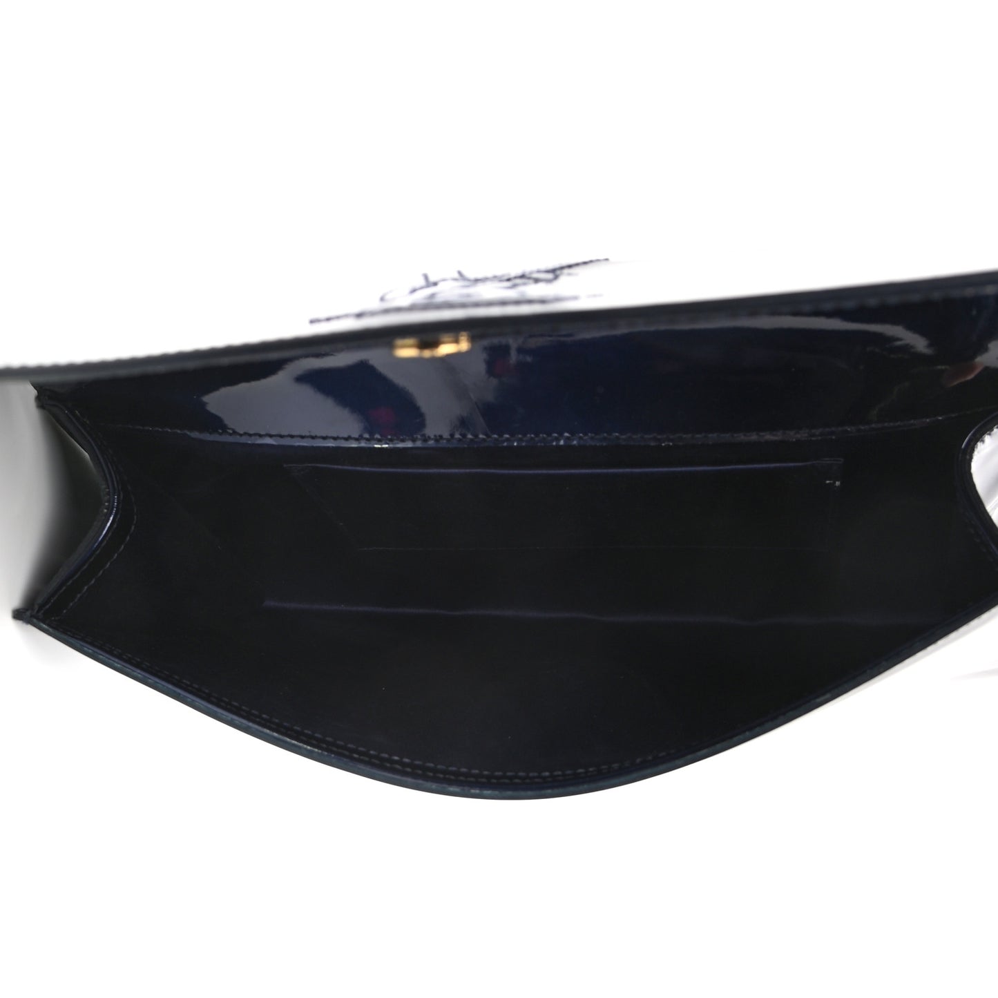 Patent Monogram Large Belle De Jour Clutch Navy Blue