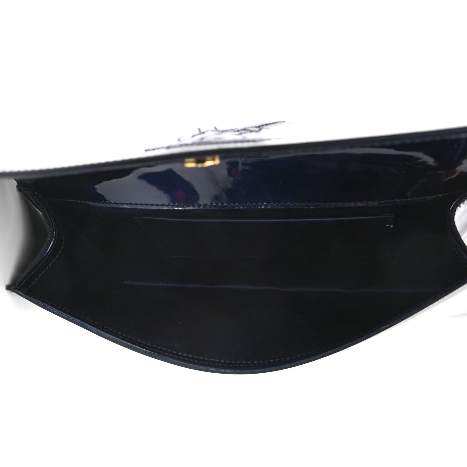Saint Laurent Patent Monogram Large Belle De Jour Clutch Navy Blue 5 of 8