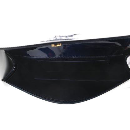 Saint Laurent Patent Monogram Large Belle De Jour Clutch Navy Blue 5 of 8
