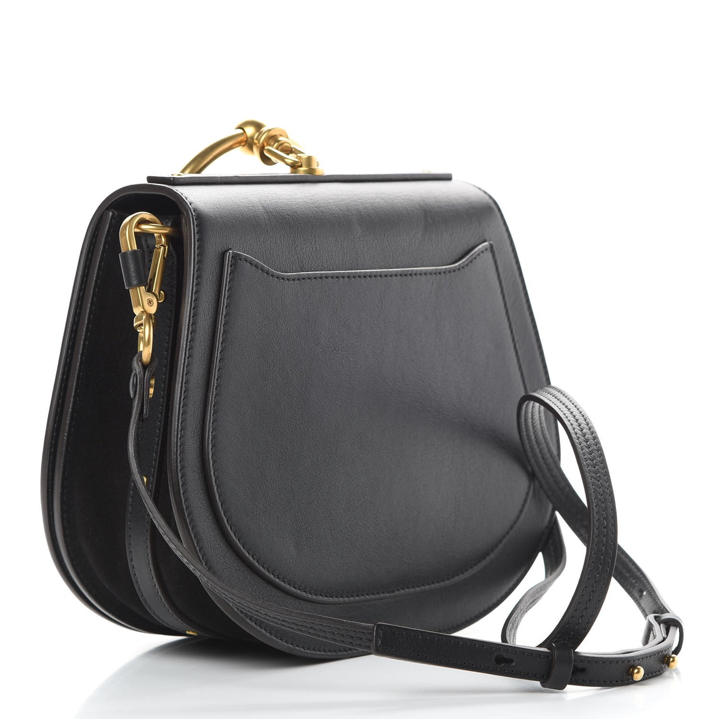 Calfskin Suede Medium Nile Bracelet Bag Black