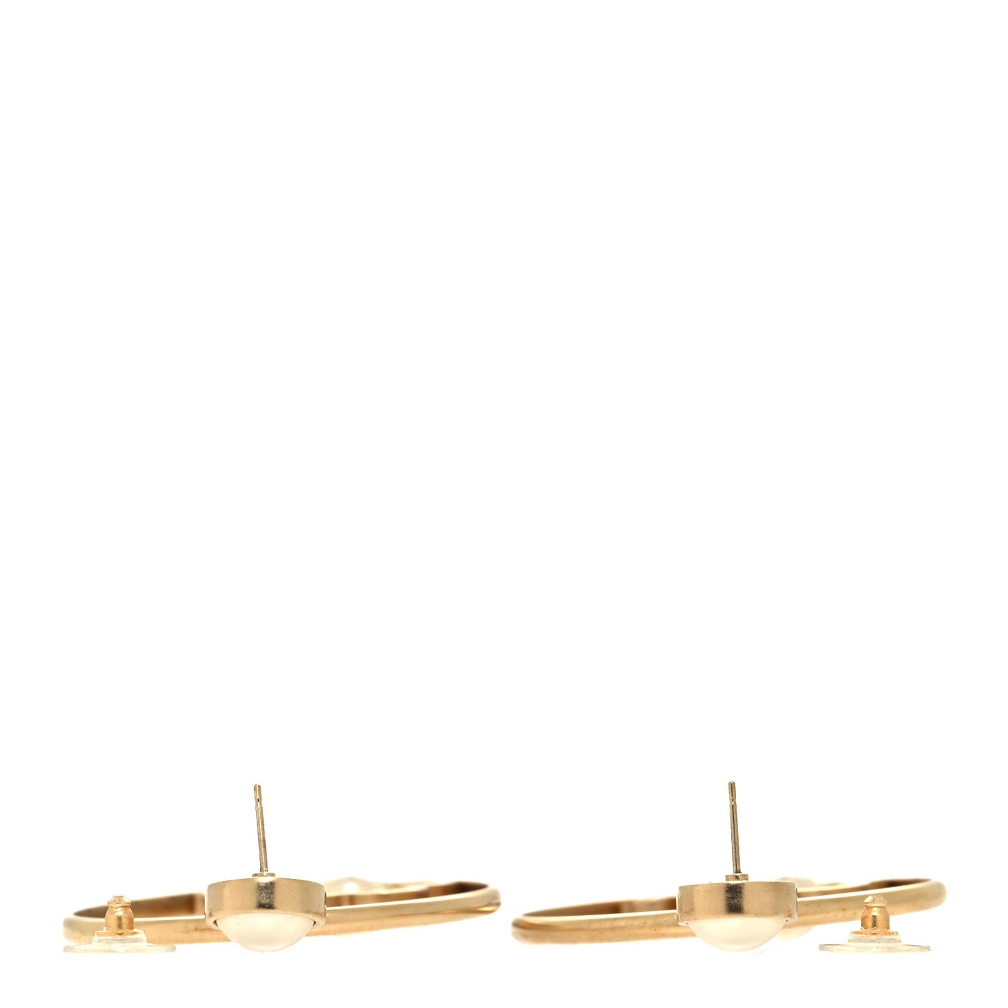 Pearl CC Camellia Hoop Earrings Gold