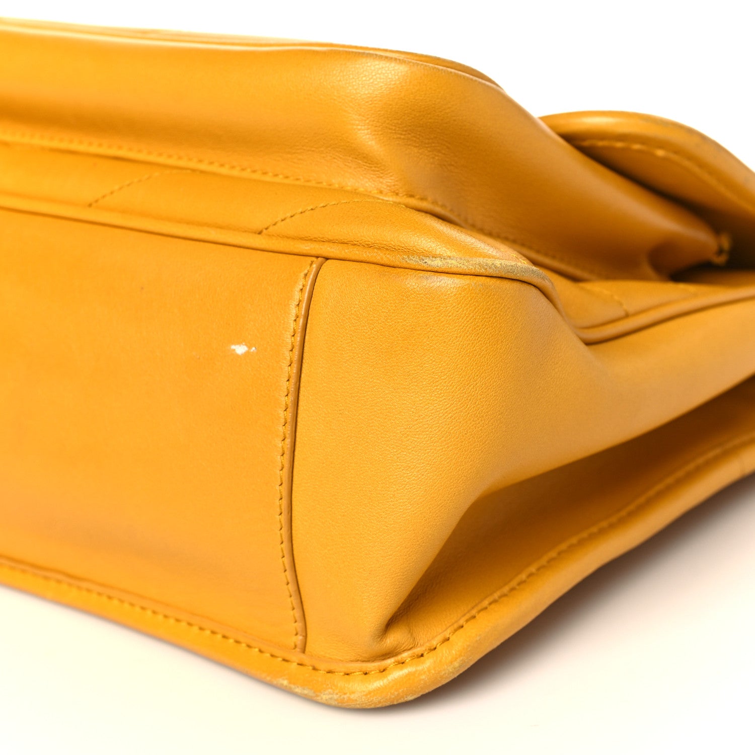 Saint Laurent Lambskin Matelasse Monogram Medium Niki Chain Satchel Yellow 9 of 14
