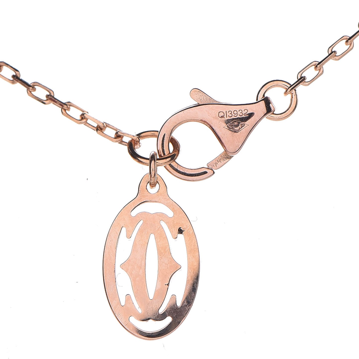18K Pink Gold Diamond LM D'Amour Pendant Necklace