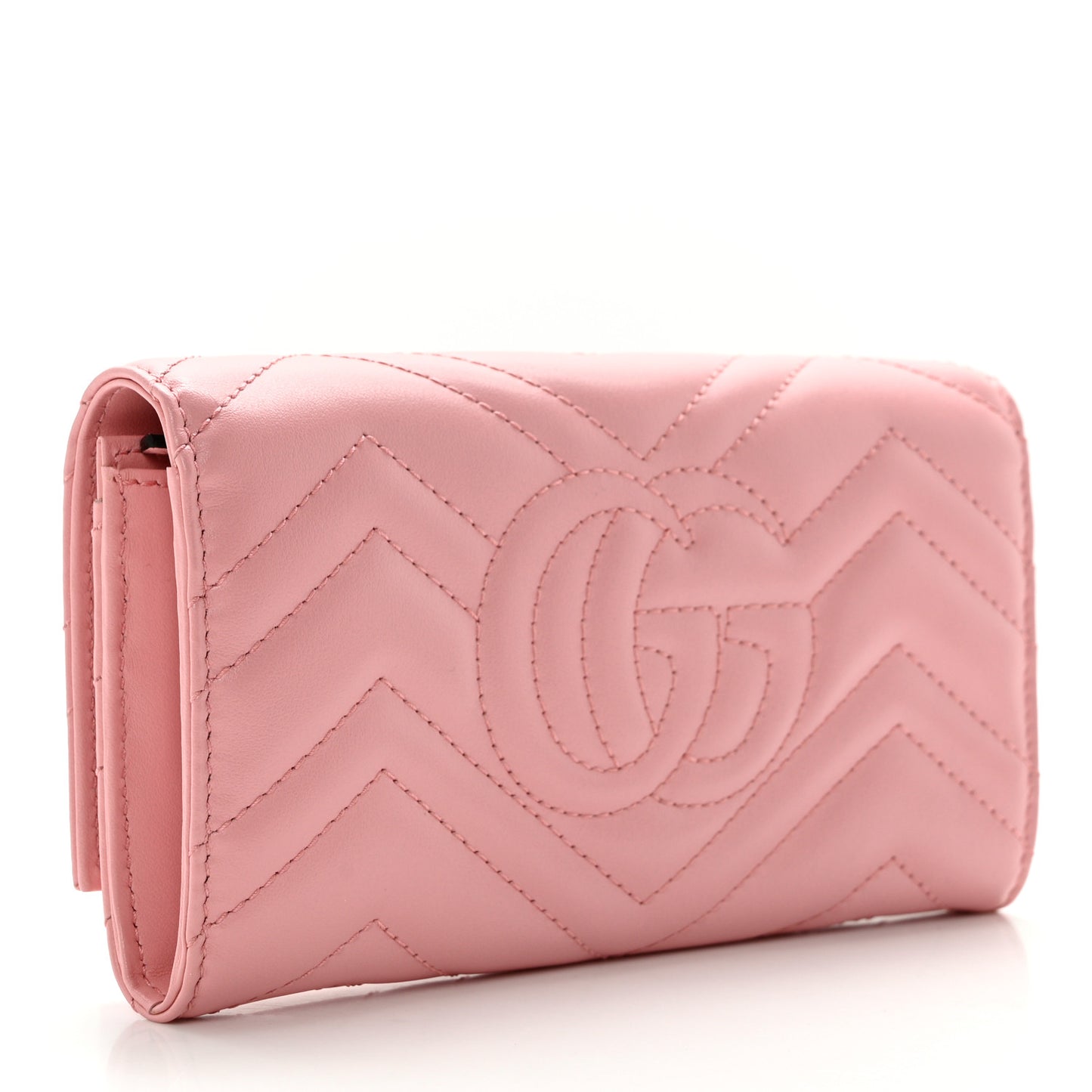 Calfskin Matelasse GG Marmont Continental Wallet Perfect Pink