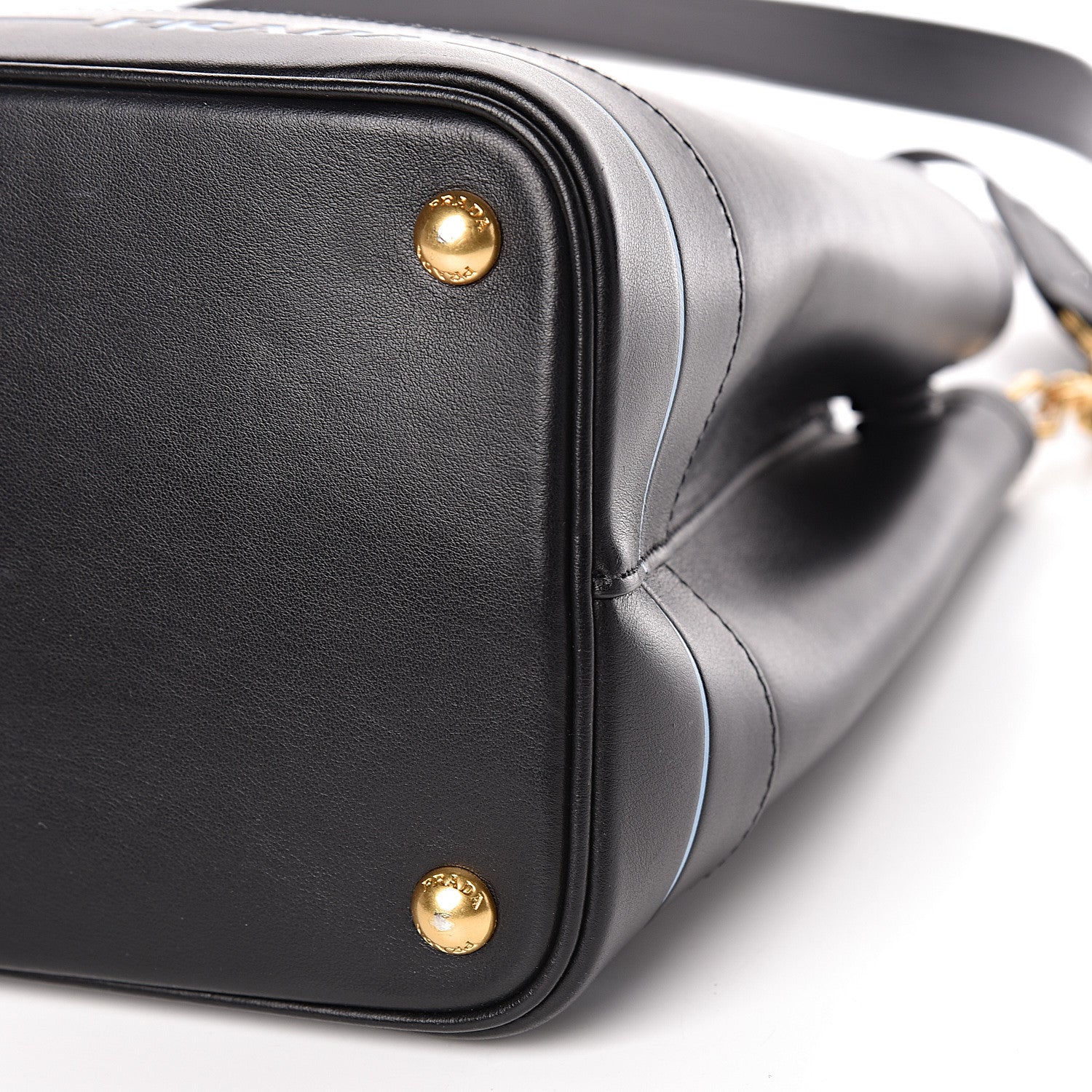 Prada City Calfskin Cuir Medium Mirage Double Bag Black 10 of 11
