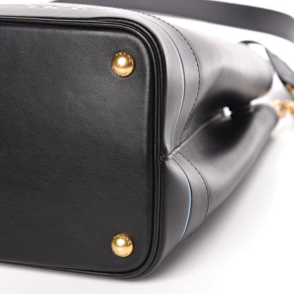 Prada City Calfskin Cuir Medium Mirage Double Bag Black 10 of 11