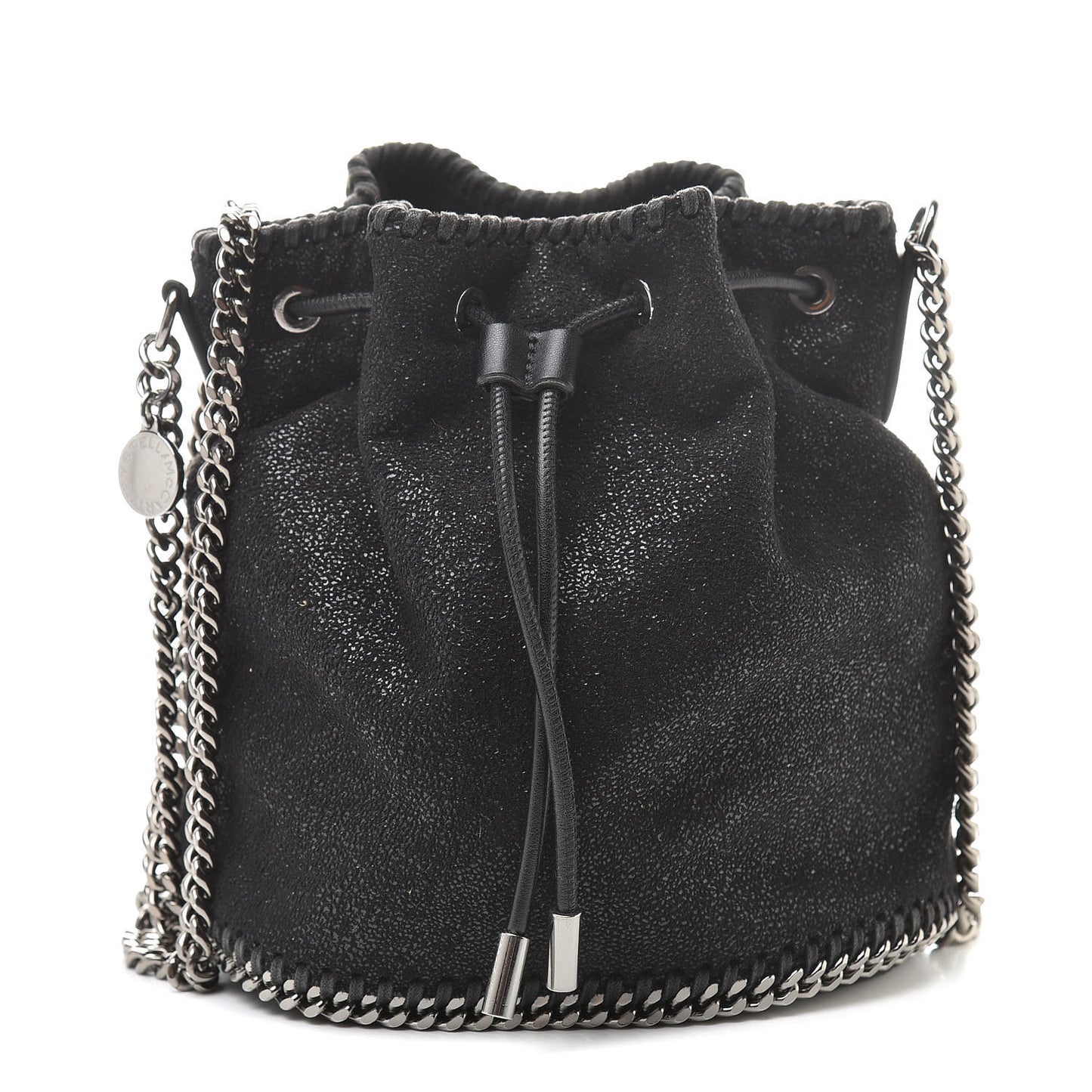 Shaggy Deer Small Falabella Bucket Bag Black