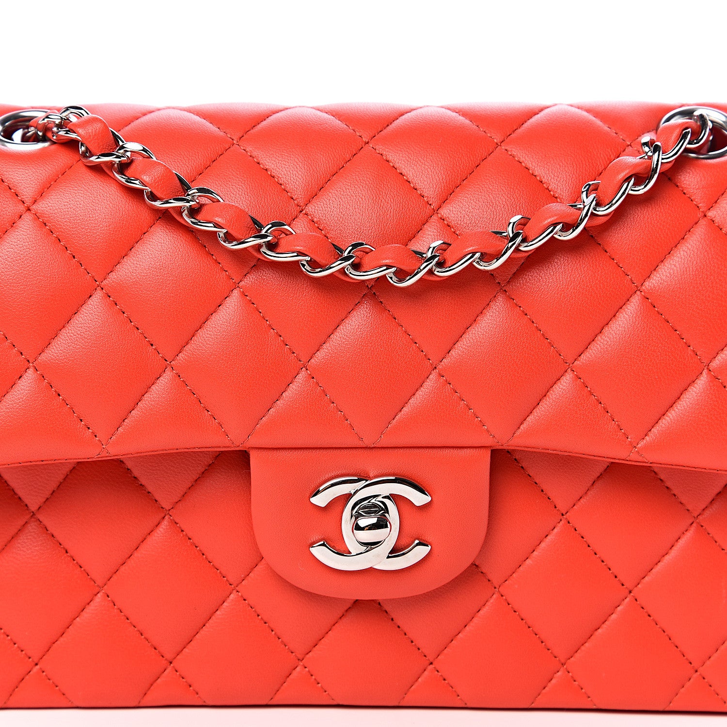 Chanel Lambskin Quilted Small Double Flap Red 9 of 9