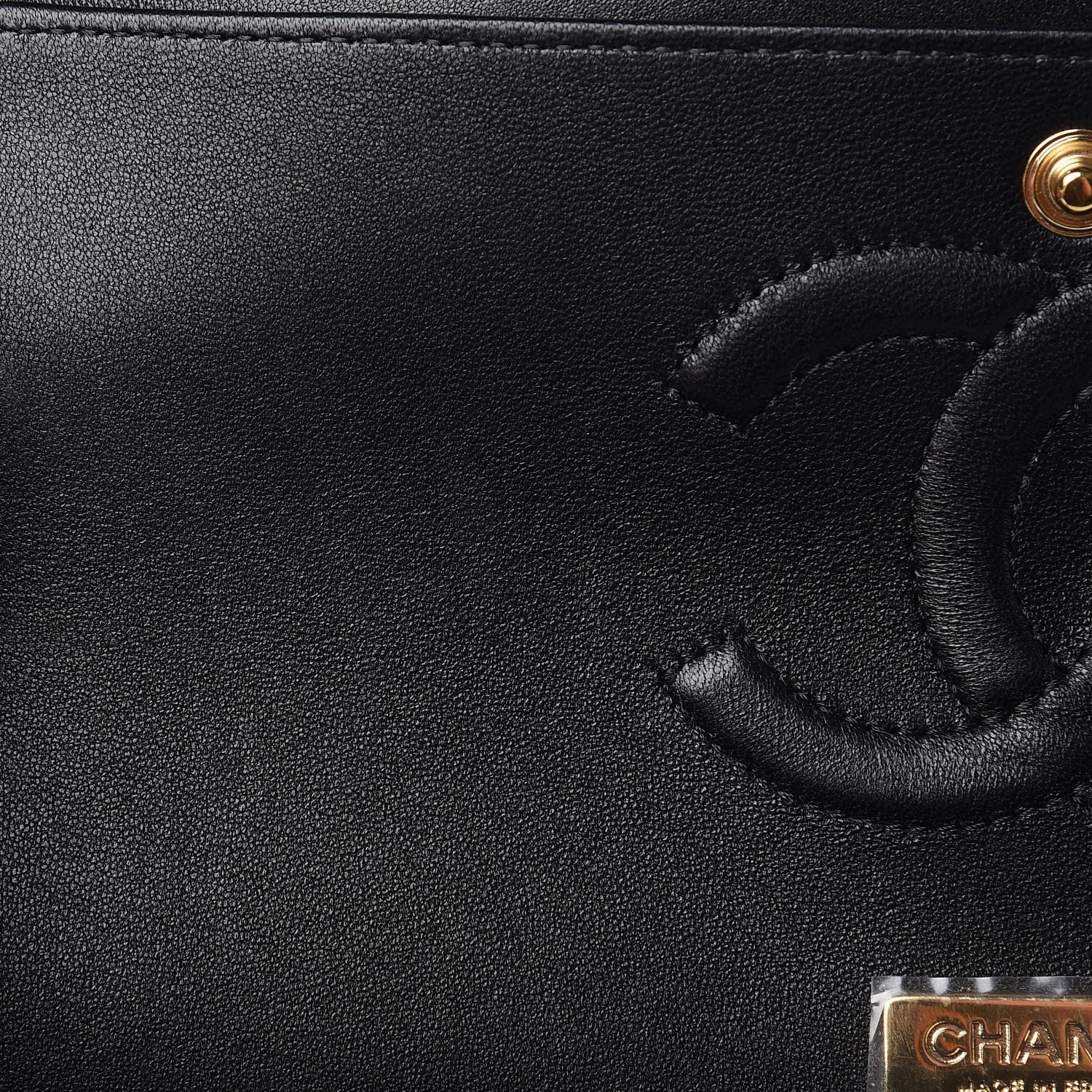 Chanel Lambskin Resin Medium Double Flap Black Turquoise 10 of 10
