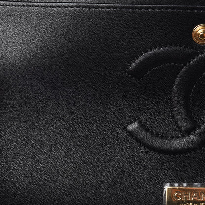 Chanel Lambskin Resin Medium Double Flap Black Turquoise 10 of 10
