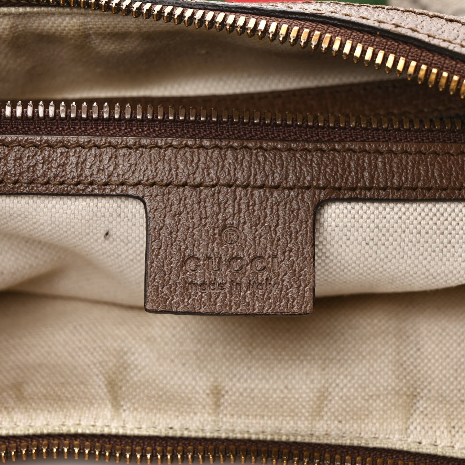 Gucci GG Supreme Monogram Textured Dollar Calfskin Web Small Ophidia Half Moon Hobo Beige Ebony New Acero 6 of 9