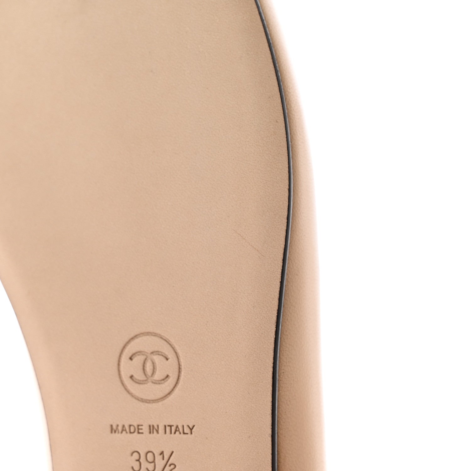 Chanel Lambskin Cap Toe Ballerina Flats 39.5 Beige Black 12 of 14