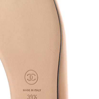 Chanel Lambskin Cap Toe Ballerina Flats 39.5 Beige Black 12 of 14