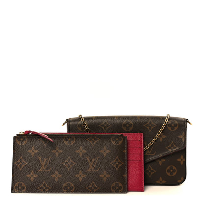 Louis Vuitton Monogram Pochette Felicie Chain Wallet Fuchsia 4 of 17