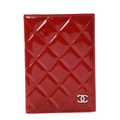 Chanel Patent Calfskin Quilted Passport Holder Red 1 of 8