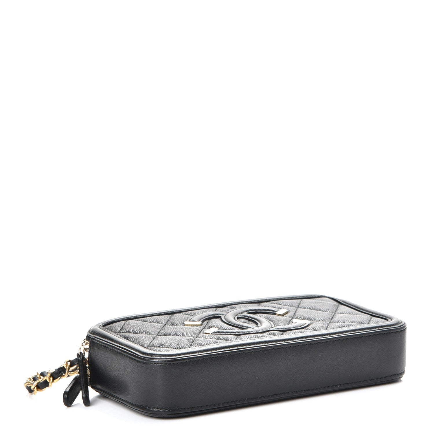 Chanel Caviar Quilted CC Filigree Clutch With Chain Black 5 of 10