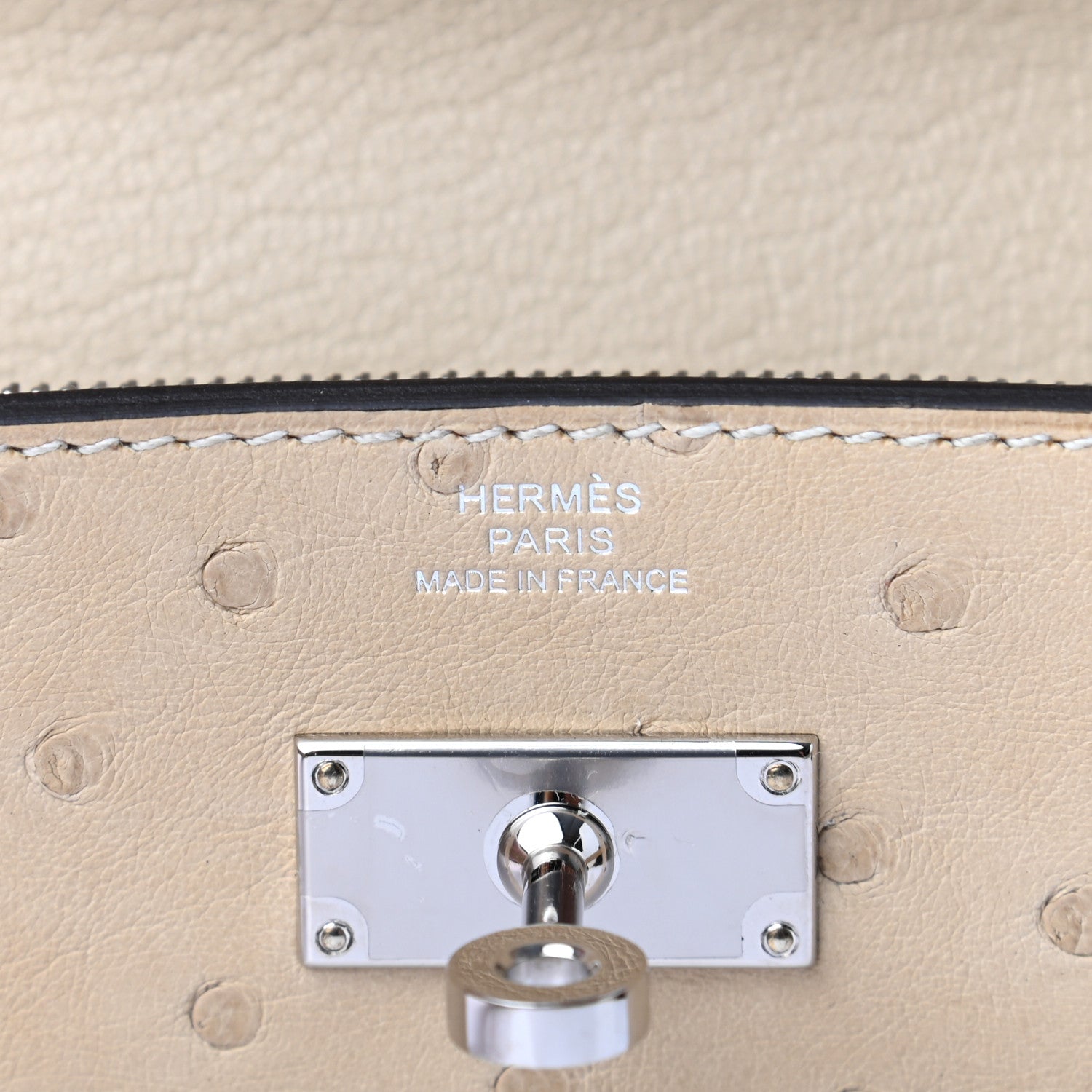 Hermes Ostrich Kelly Wallet To Go Parchemin 6 of 7