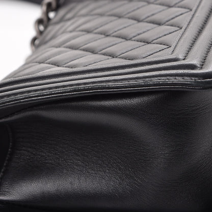 Chanel Lambskin Quilted Medium Boy Flap Black 13 of 19