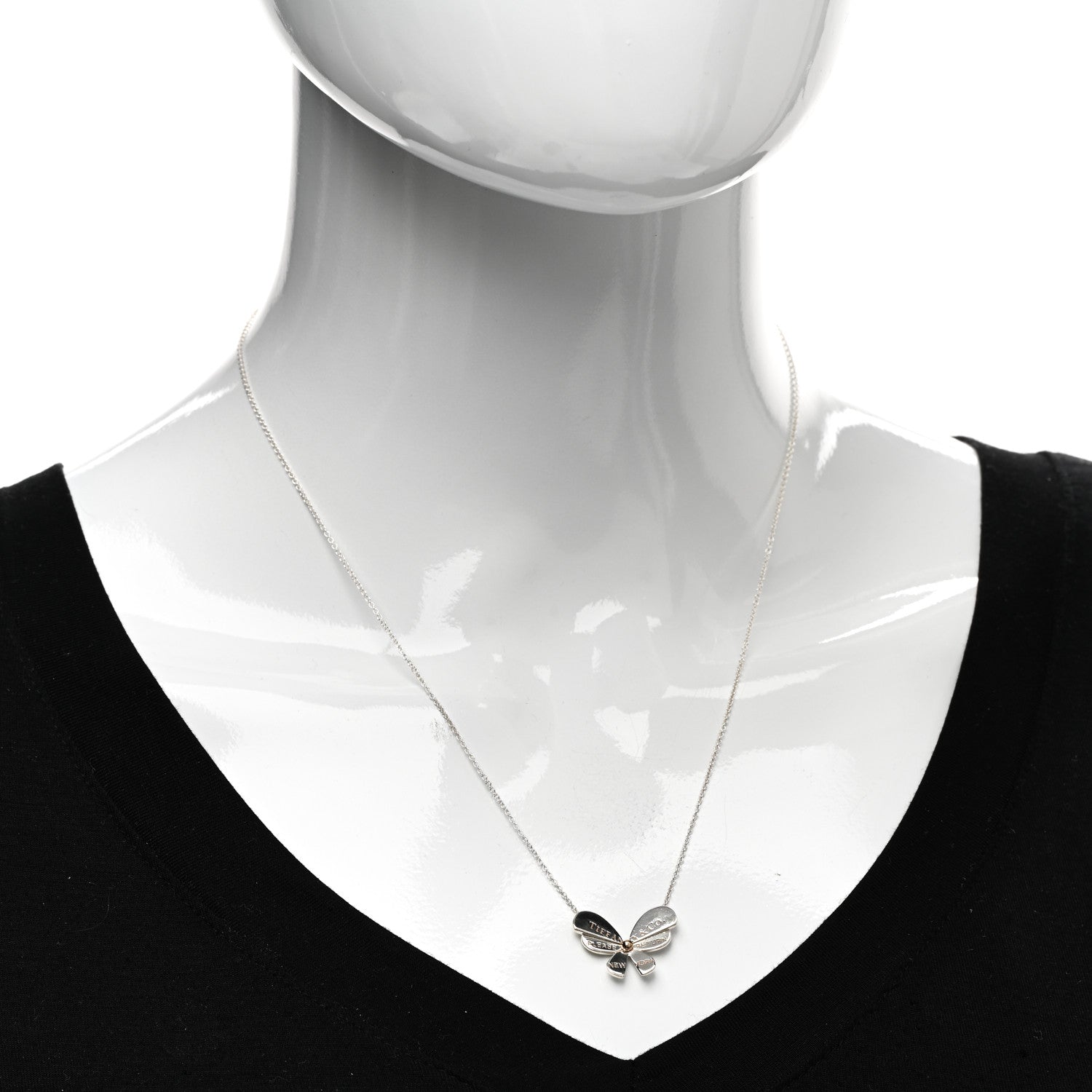Tiffany Sterling Silver 18K Rose Gold Return to Tiffany Love Bugs Butterfly Pendant Necklace 2 of 4