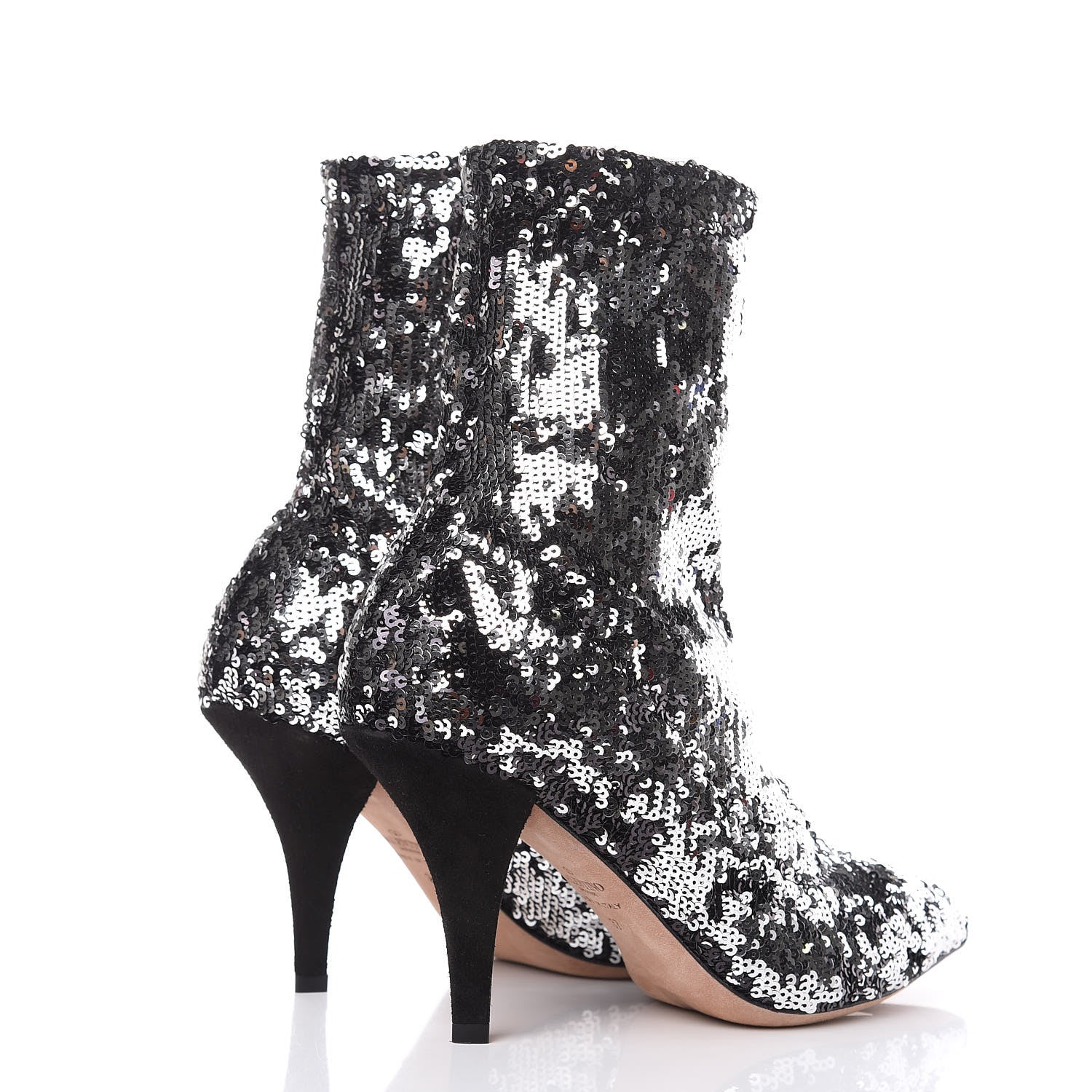 Valentino Garavani Sequin Ankle Boots 37 Silver 4 of 8