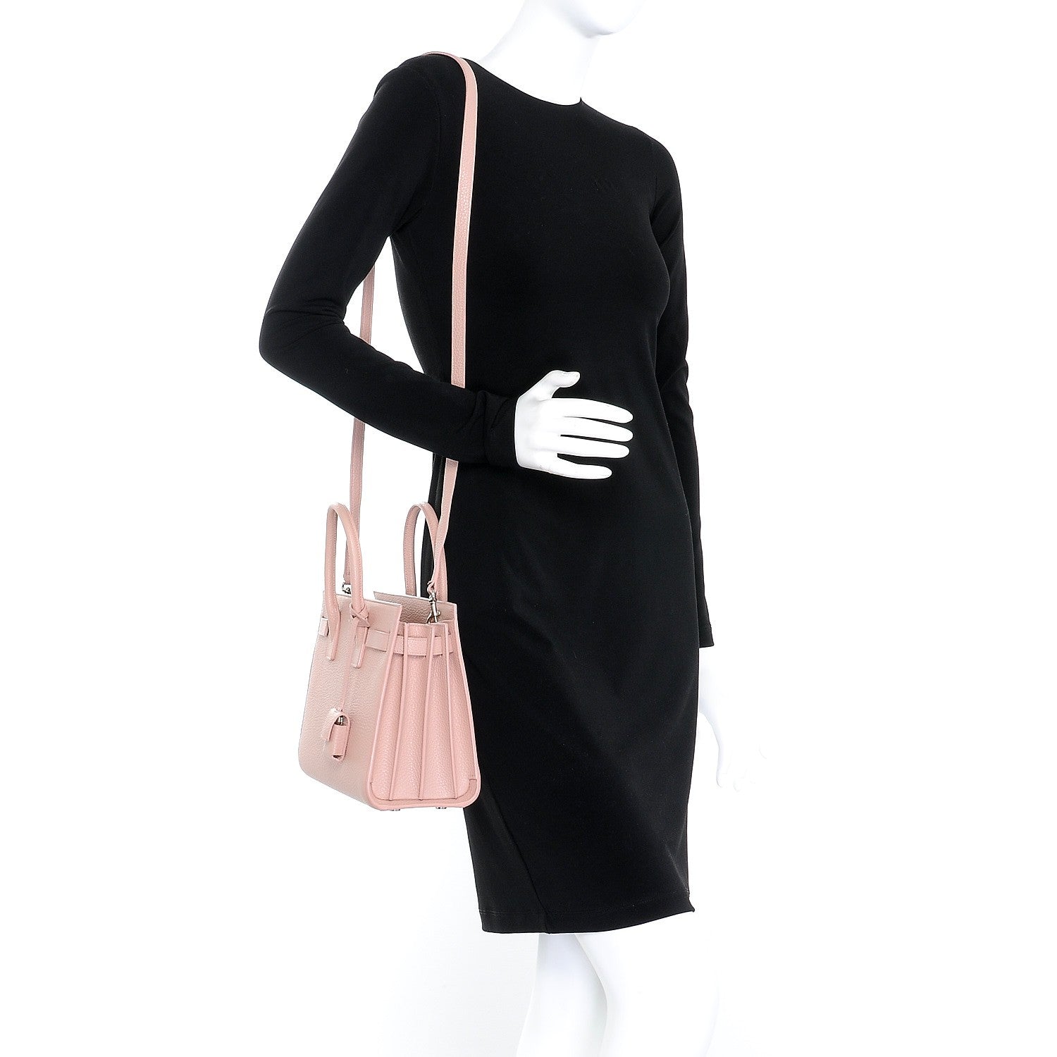 Saint Laurent Grained Calfskin Baby Sac De Jour Pale Pink 2 of 12